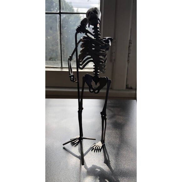 Metal Skeleton Sculpture Of Singer Handmade Gift For Vocalist Band Member Gift - Picture 2 of 8